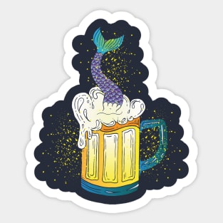 Beer with mermaid inside Sticker